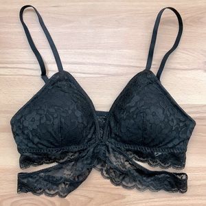 NWT Gilly Hicks Sydney Lace Bralette, Black, XS
